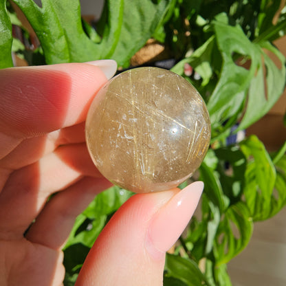 Rutilated Quartz Sphere #22E