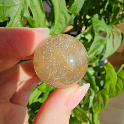 Rutilated Quartz Sphere #22E