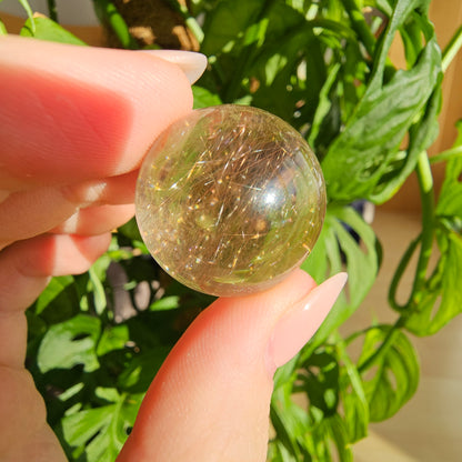 Rutilated Quartz Sphere #15N