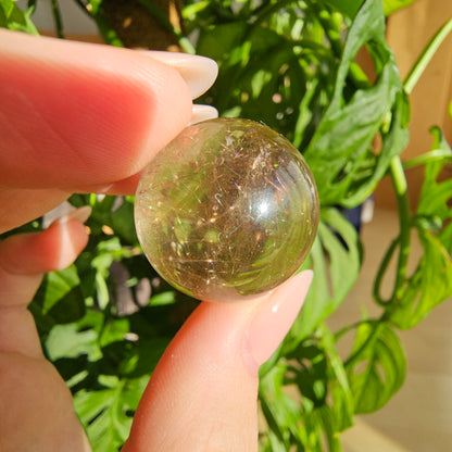 Rutilated Quartz Sphere #15N