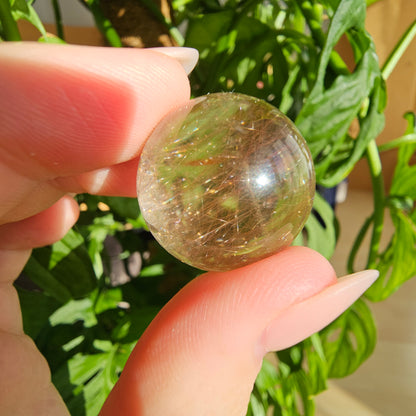 Rutilated Quartz Sphere #15N