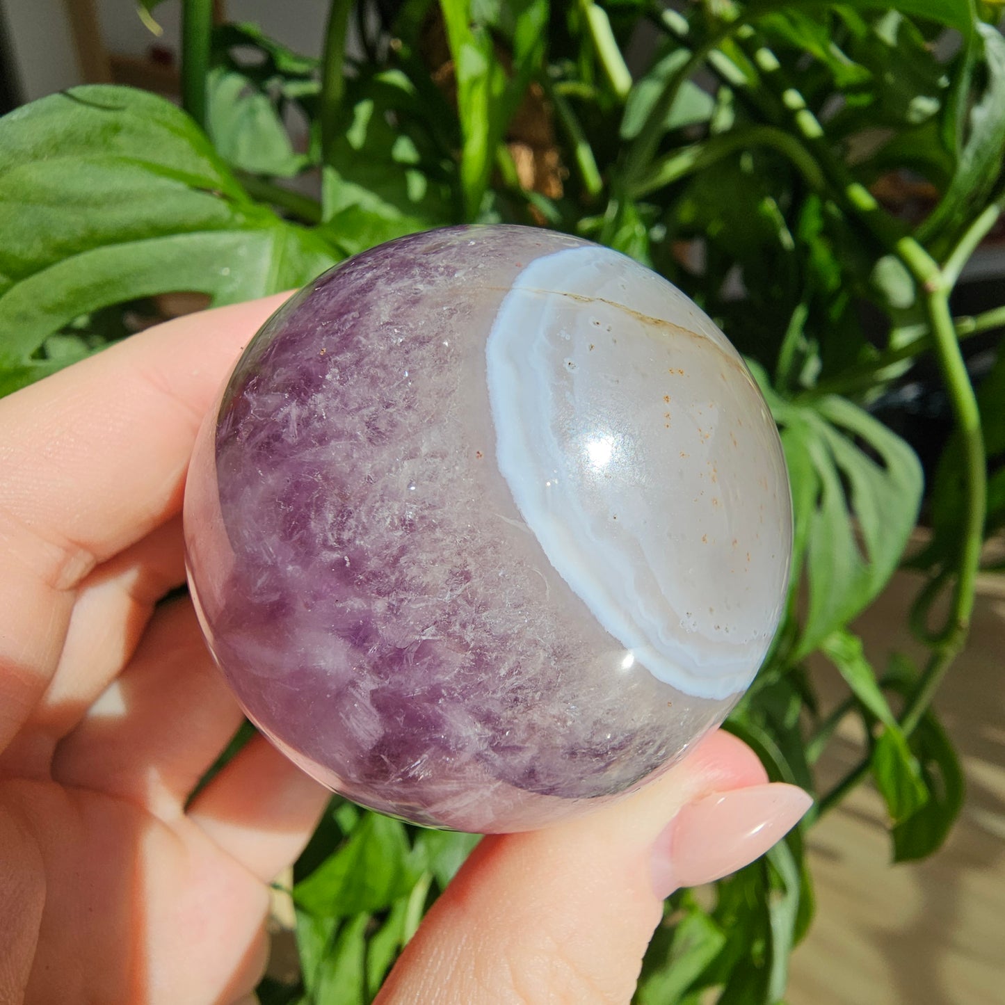 Amethyst with Agate Sphere