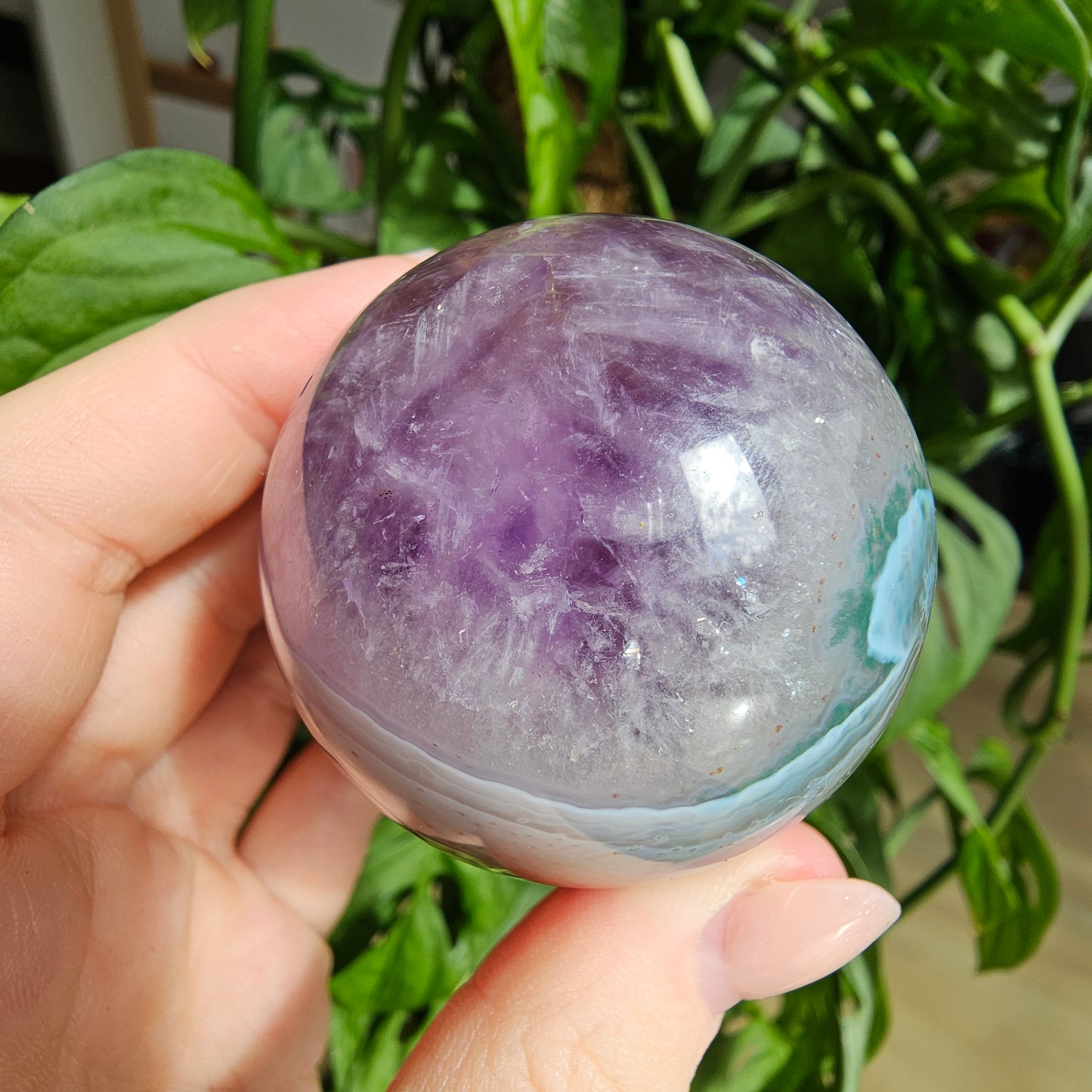 Amethyst with Agate Sphere