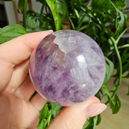 Amethyst mit Achat Kugel