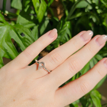 Clear Quartz Ring "Rhombus" #35B