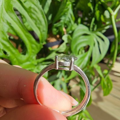 Moldavite Raw Stone Ring #69A