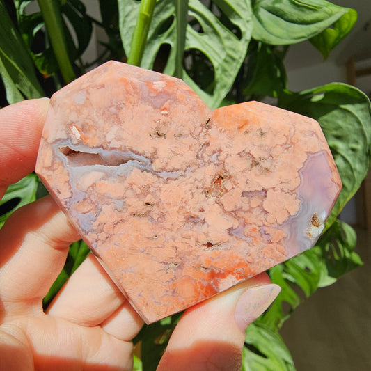 Petal Agate Heart #27F