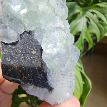 Green Fluorite with Quartz and Chalcopyrite #65C