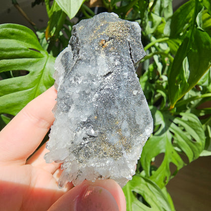 Green Fluorite with Quartz and Chalcopyrite #65C