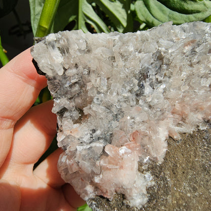 Apophyllite and Stilbite on Blue Chalcedony #55F