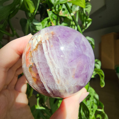 Amethyst with Crazy Lace Agate Sphere #58A