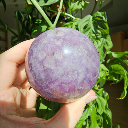 Amethyst with Crazy Lace Agate Sphere #69D