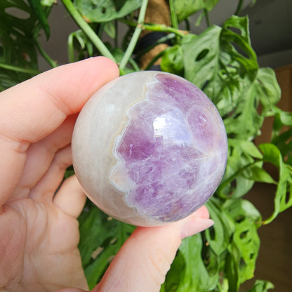 Amethyst with Crazy Lace Agate Sphere #29G