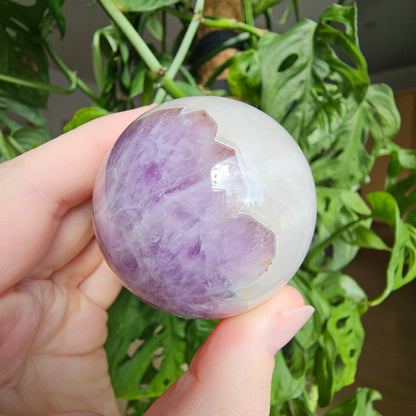 Amethyst with Crazy Lace Agate Sphere #29G