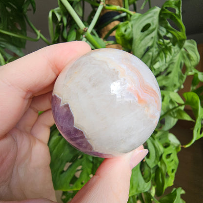 Amethyst with Crazy Lace Agate Sphere #29G