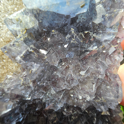 Blue Fluorite with Boulangerite/Jamesonite Inclusions #265A