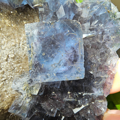 Blue Fluorite with Boulangerite/Jamesonite Inclusions #265A