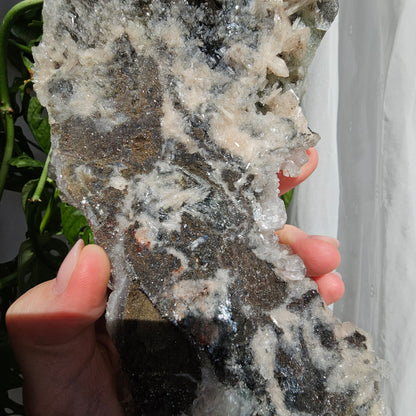 Apophyllite and Stilbite on Blue Chalcedony Statement Piece #3