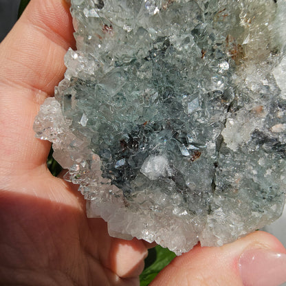 Apophyllite on Blue Chalcedony #F85