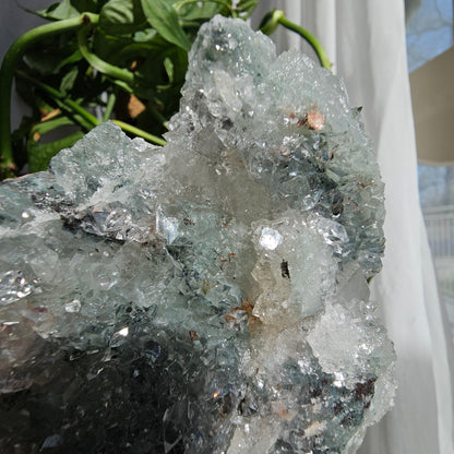 Apophyllite on Blue Chalcedony #F85