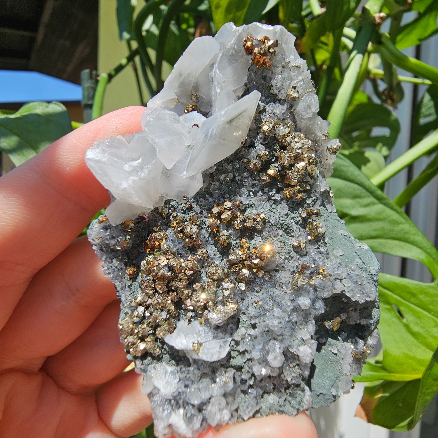 Calcite with Pyrite and Quartz #69C