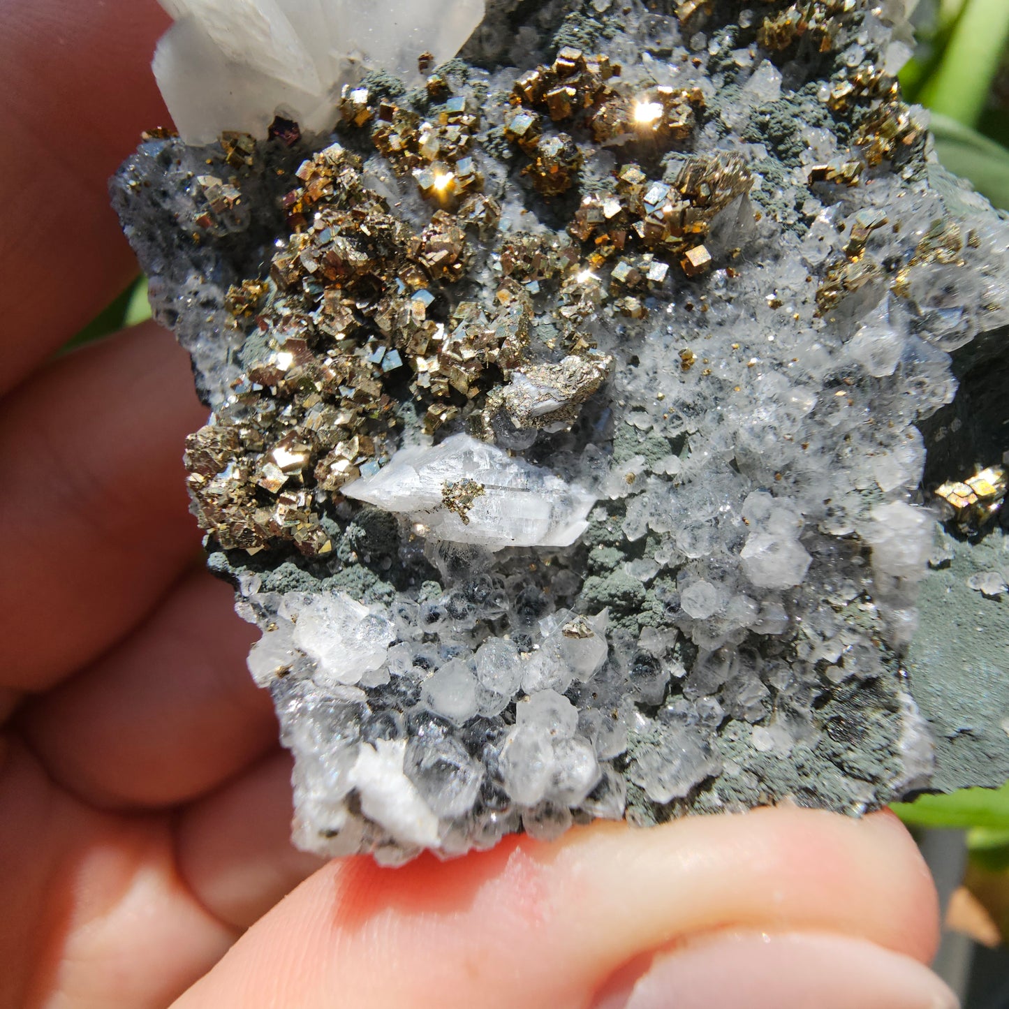 Calcite with Pyrite and Quartz #69C