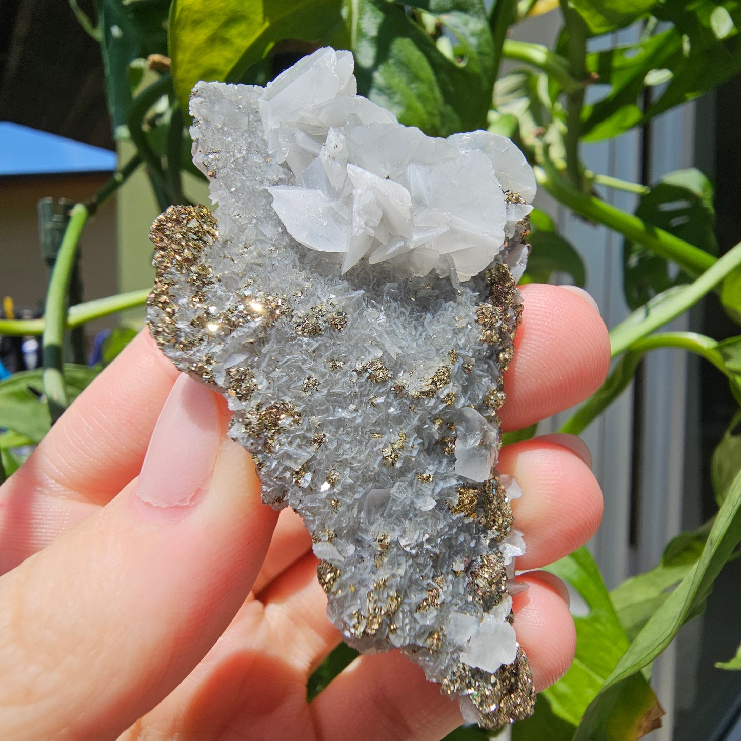 Calcite with Pyrite and Quartz #42i