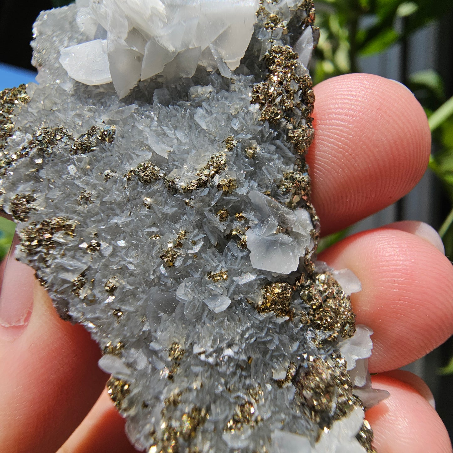 Calcite with Pyrite and Quartz #42i