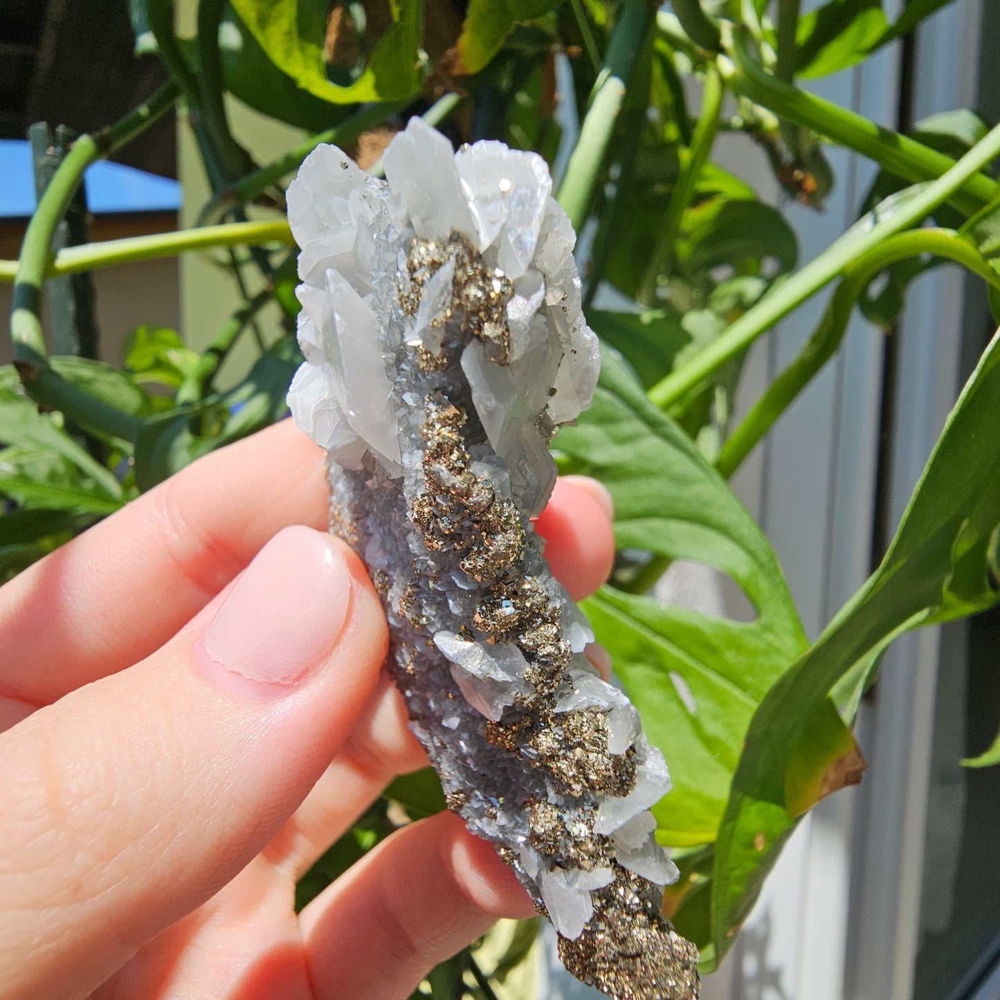 Calcite with Pyrite and Quartz #42i