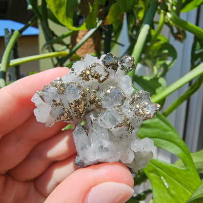 Calcite with Pyrite and Quartz #35L