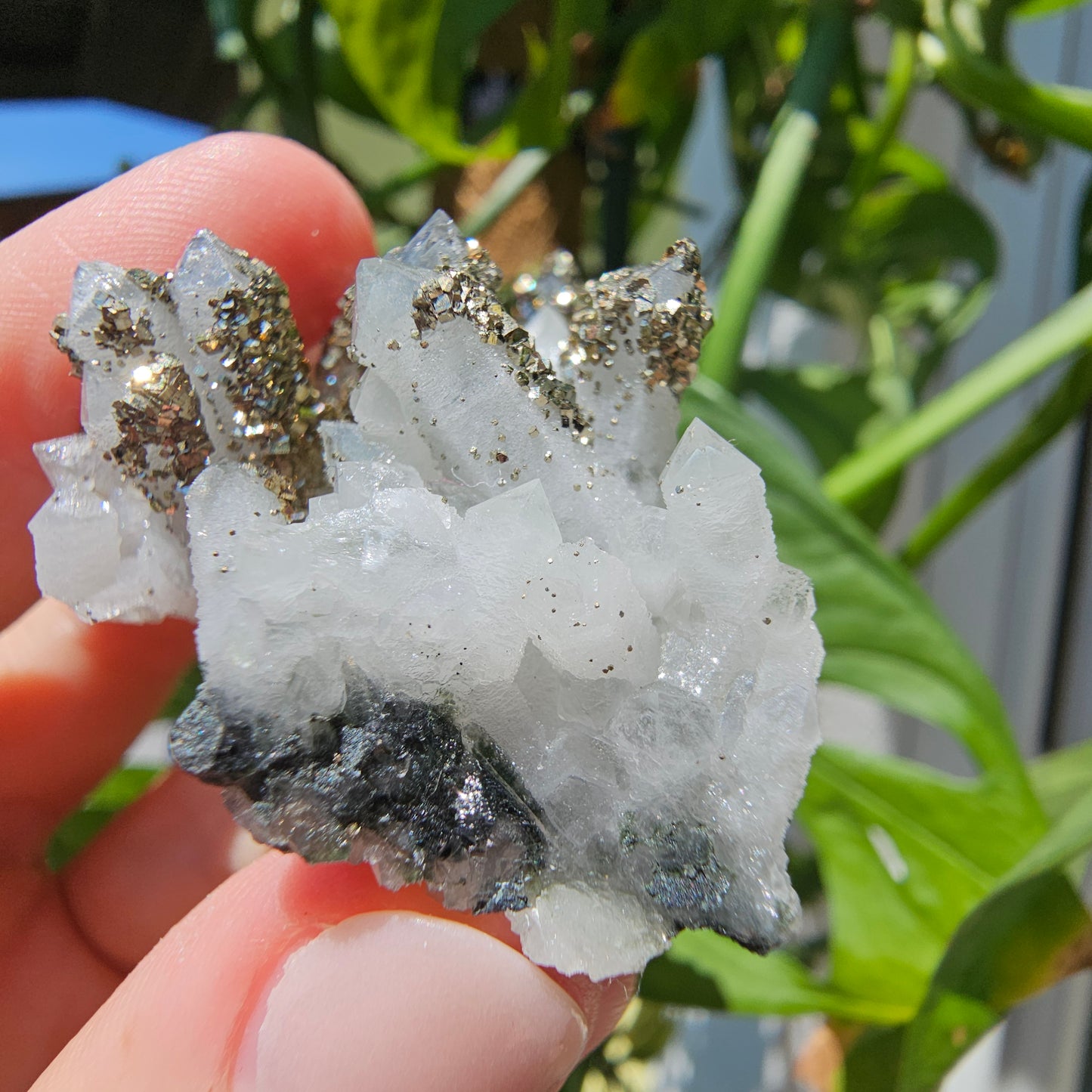 Calcite with Pyrite and Quartz #35L