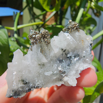 Calcite with Pyrite and Quartz #35L