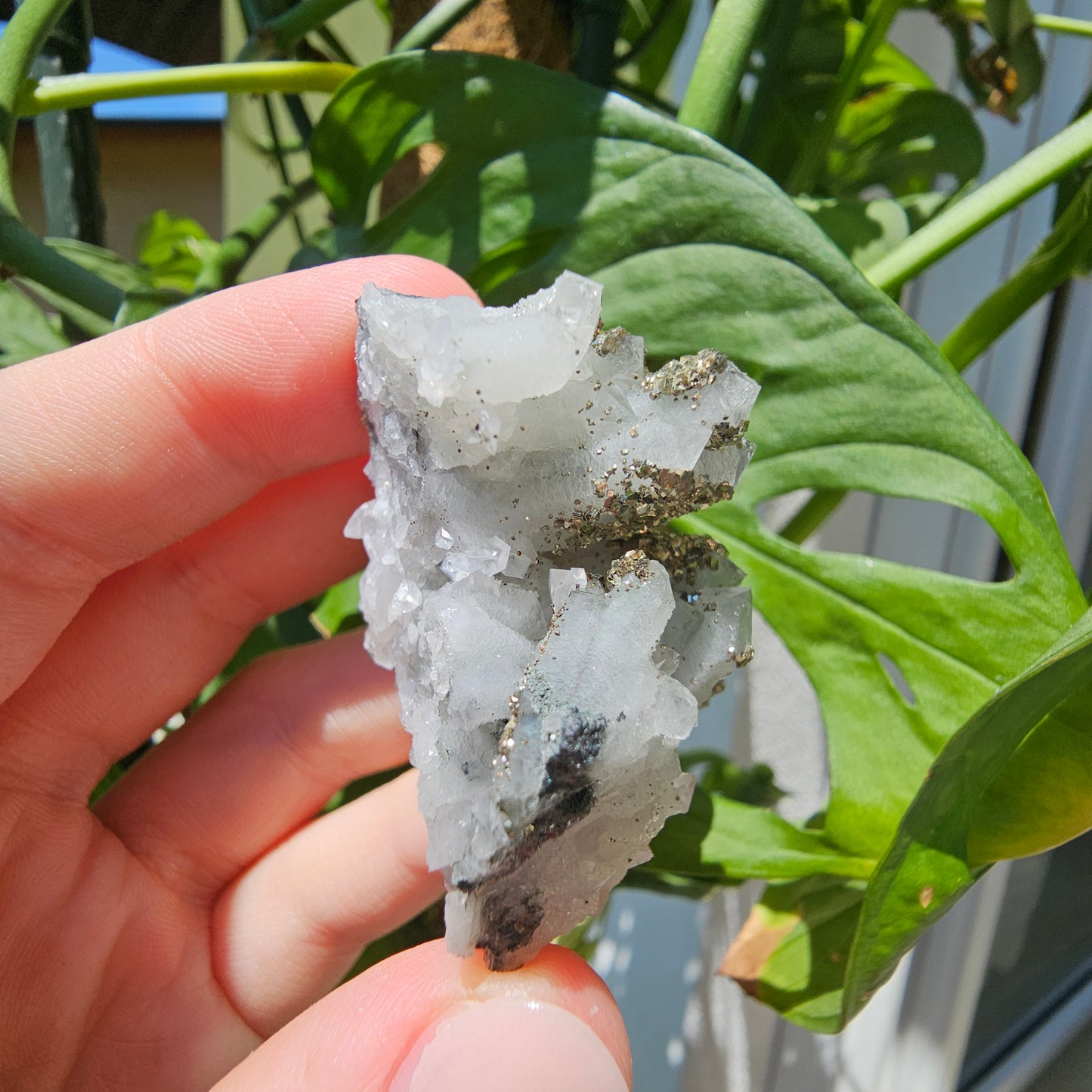 Calcite with Pyrite and Quartz #35L