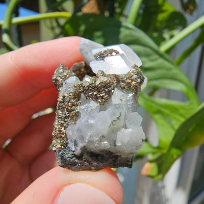 Calcite with Pyrite and Quartz #27Q