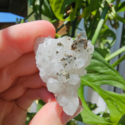 Quartz with Pyrite and Calcite #23R