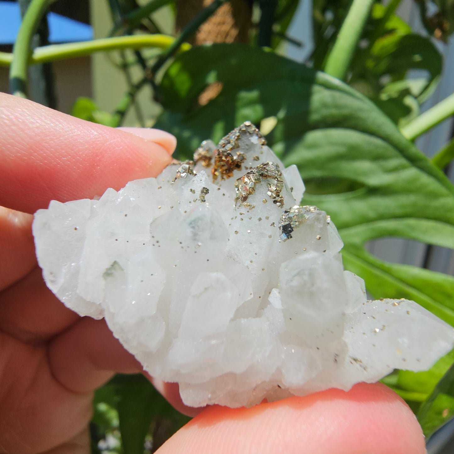 Quartz with Pyrite and Calcite #23R