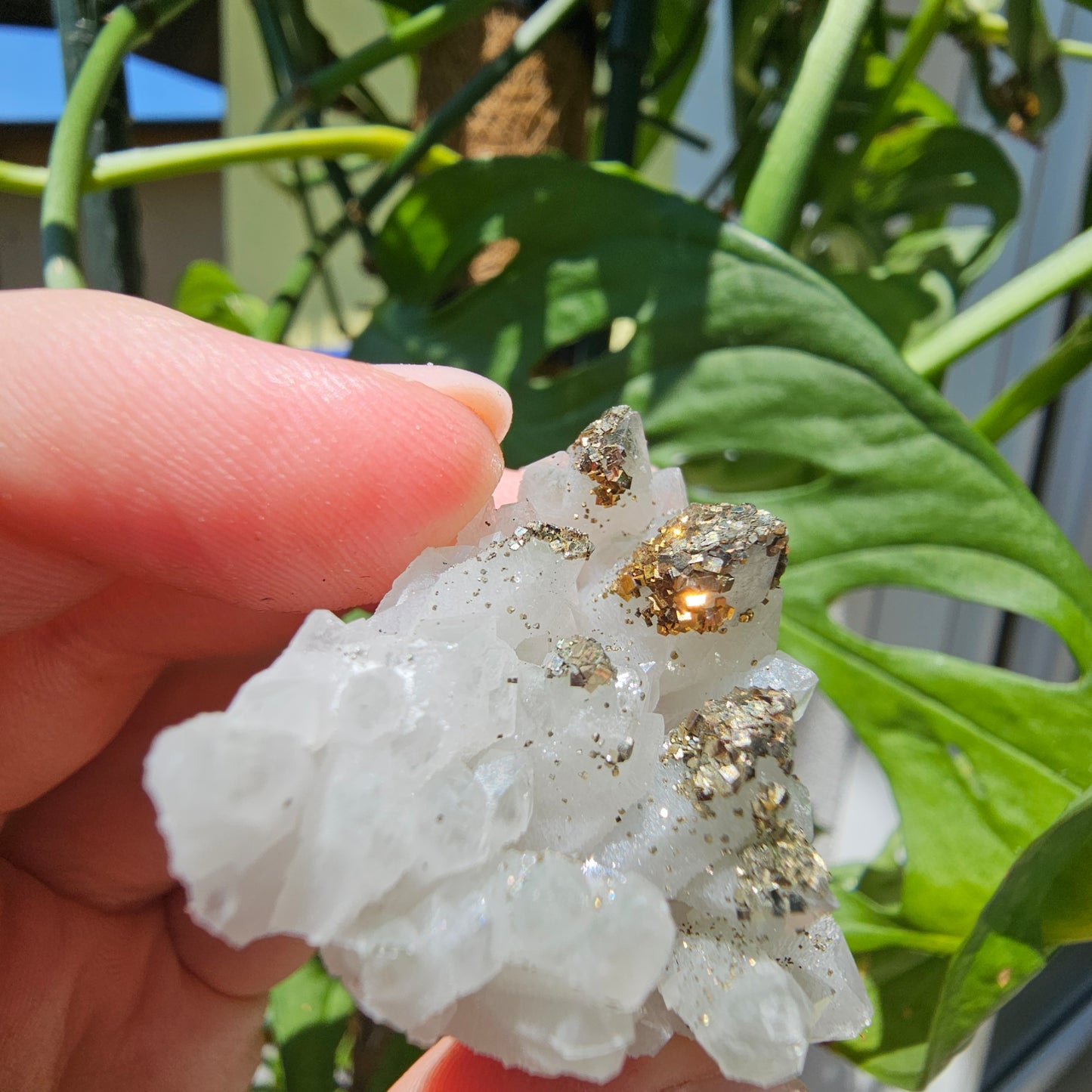 Quartz with Pyrite and Calcite #23R