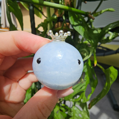 Blue Calcite Whale Mini Sphere Stand #18B