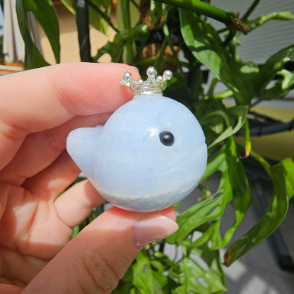 Blue Calcite Whale Mini Sphere Stand #18B