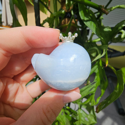 Blue Calcite Whale Mini Sphere Stand #18B