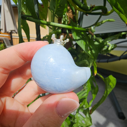 Blue Calcite Whale Mini Sphere Stand #18C