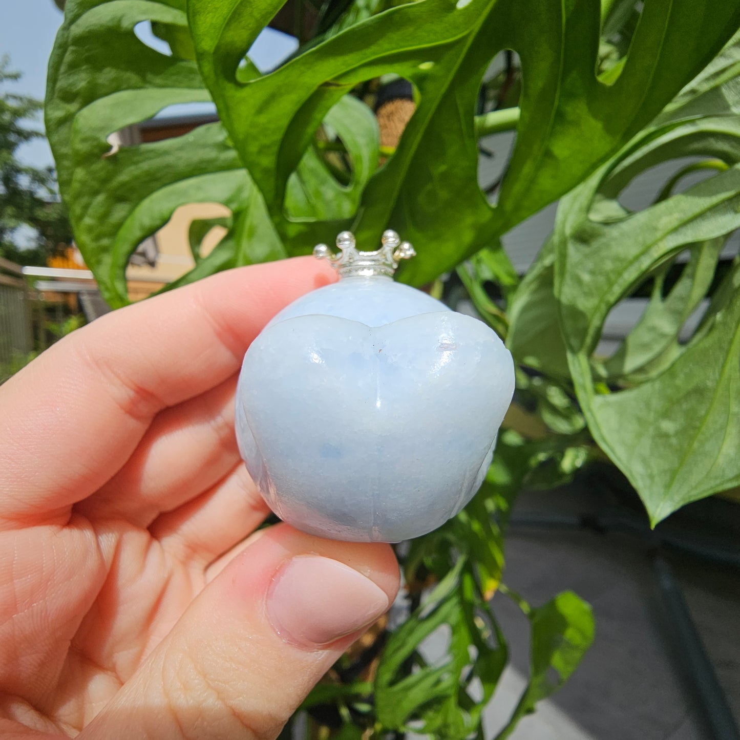 Blue Calcite Whale Mini Sphere Stand #18E