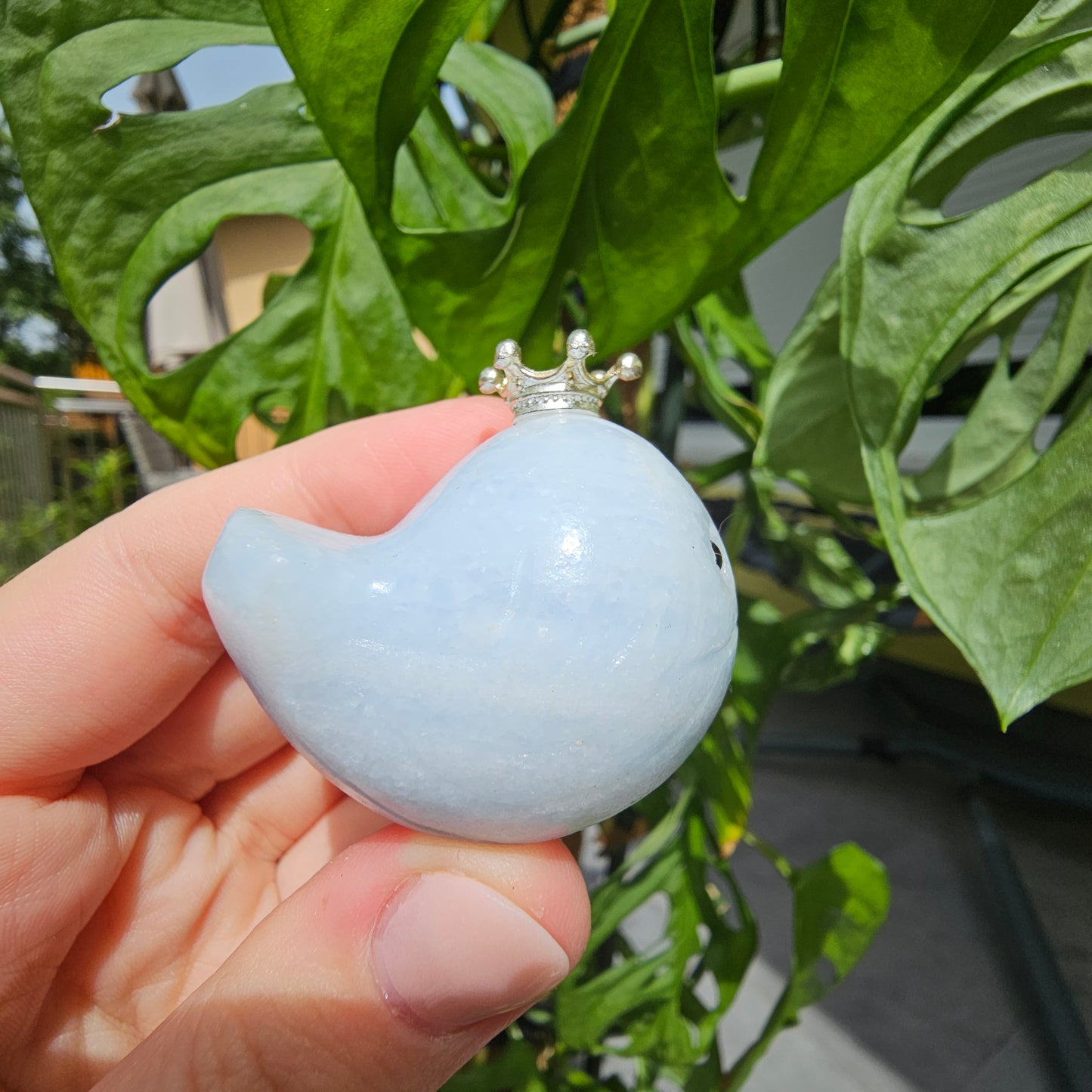 Blue Calcite Whale Mini Sphere Stand #18E