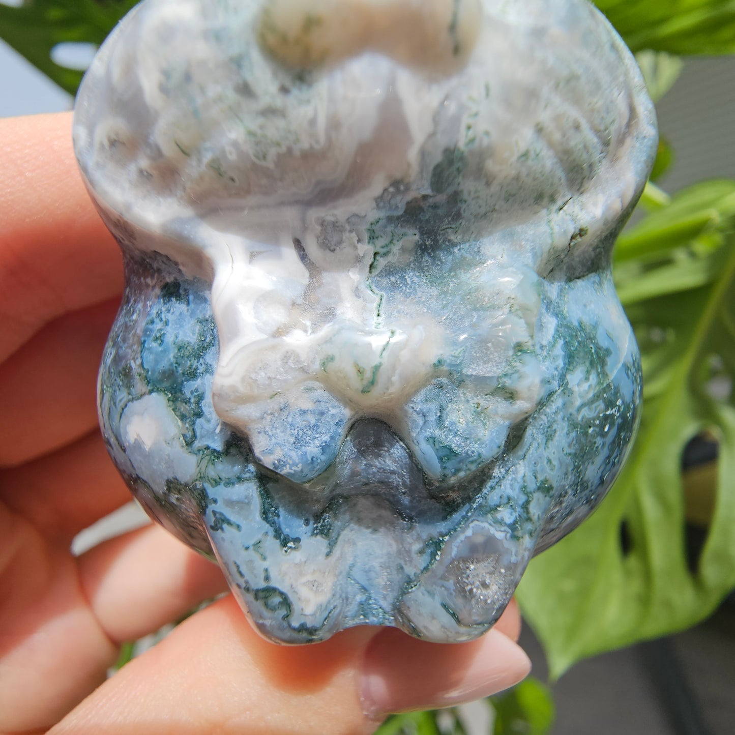 Moss Agate Cat (sitting) #22A