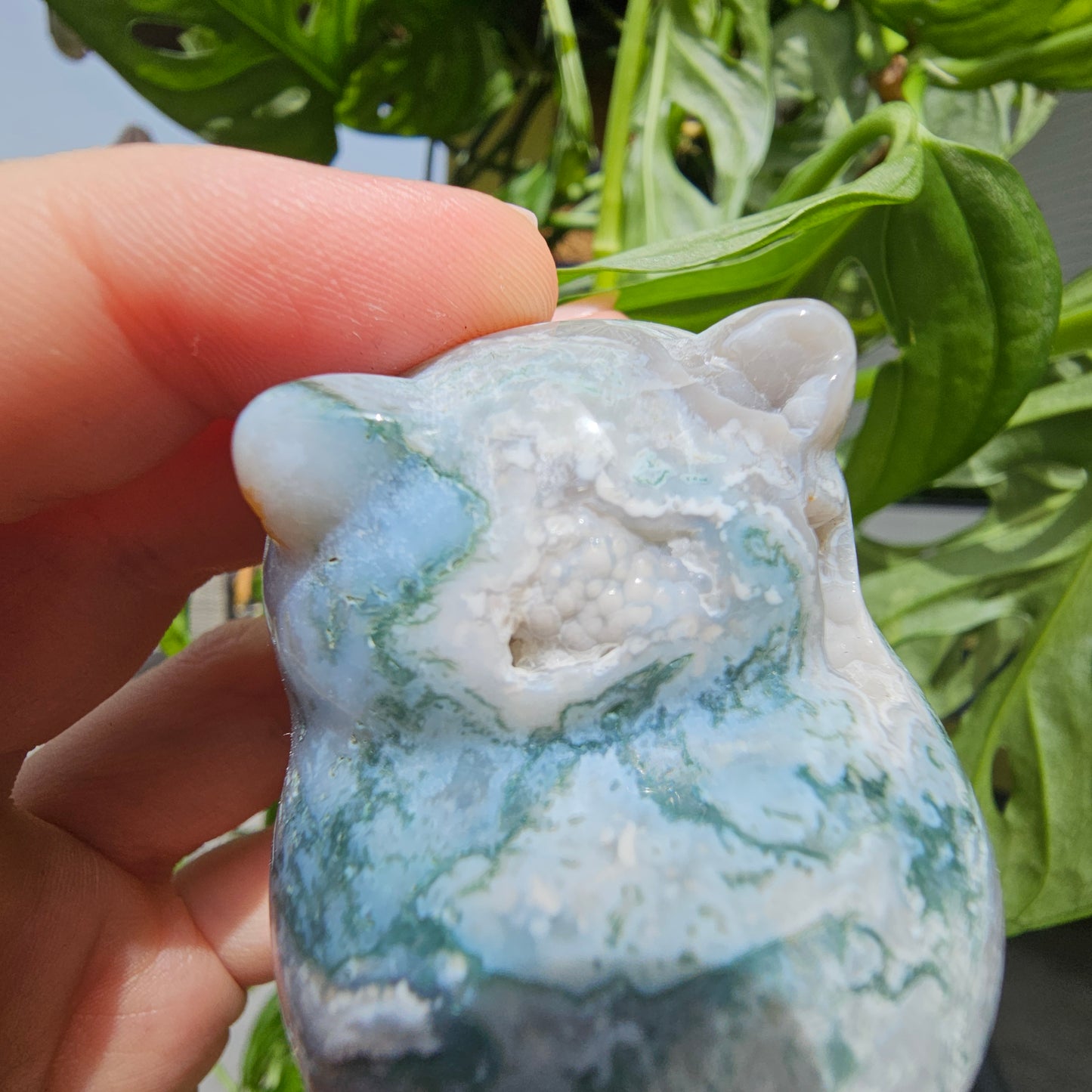 Moss Agate Cat (sitting) #22A