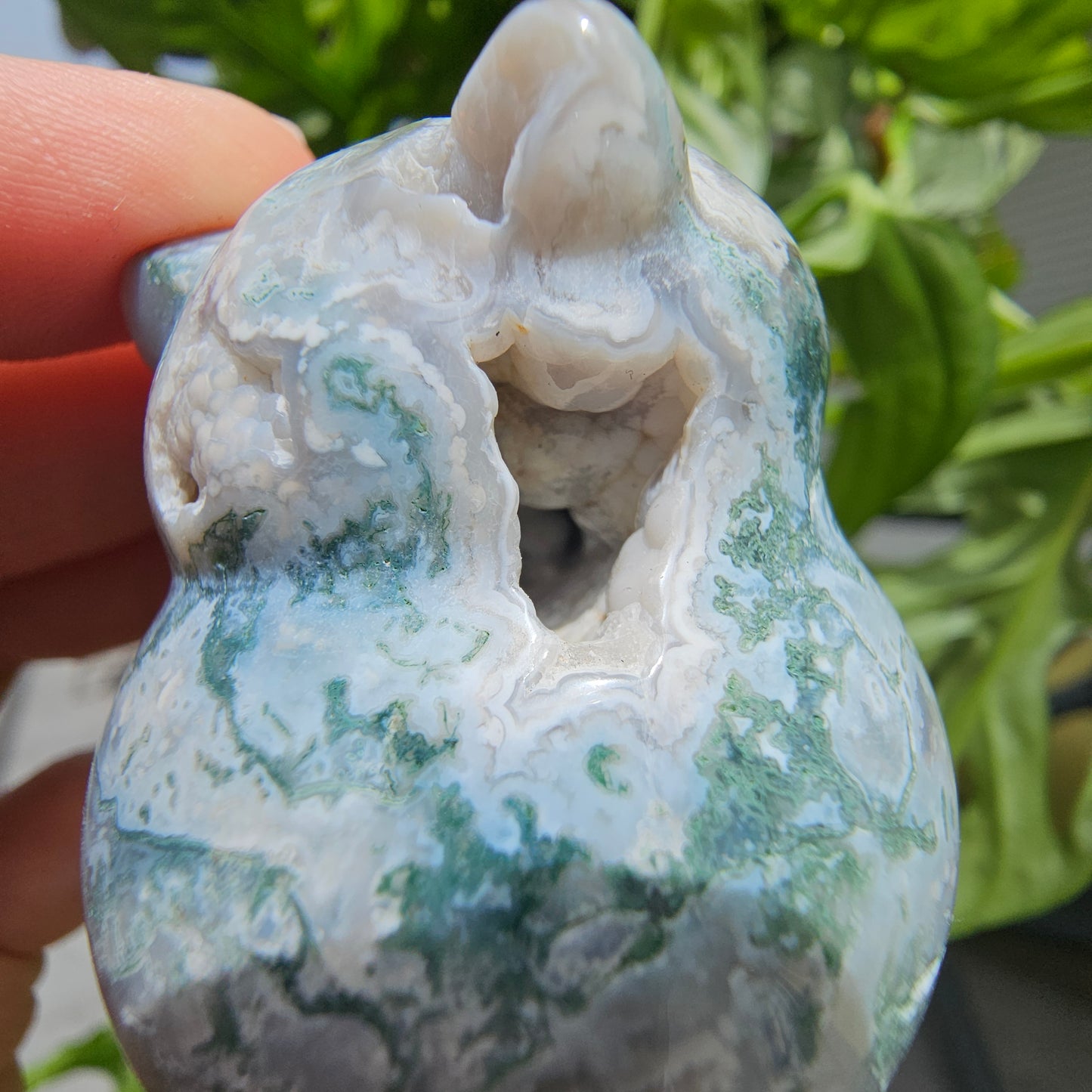 Moss Agate Cat (sitting) #22A