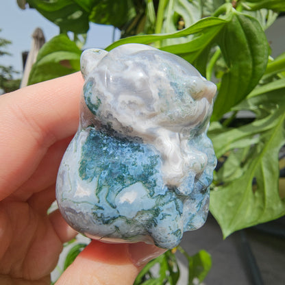 Moss Agate Cat (sitting) #22A