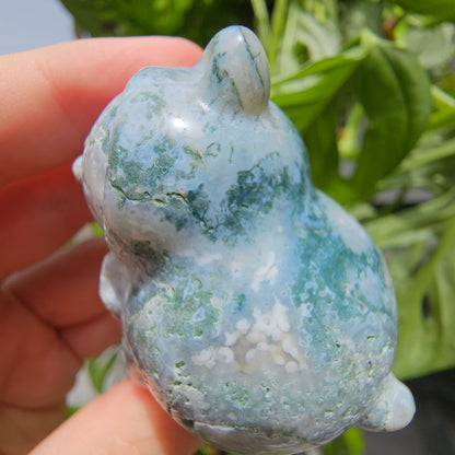 Moss Agate Cat (sitting) #22B