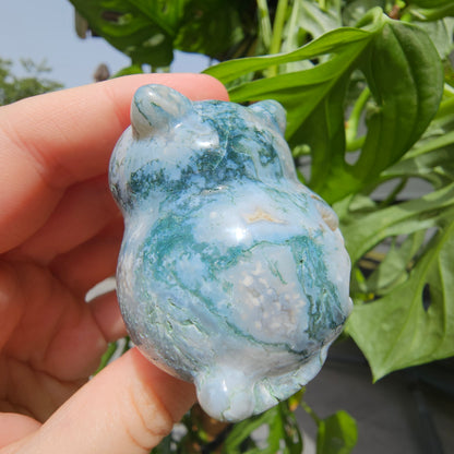 Moss Agate Cat (sitting) #22B