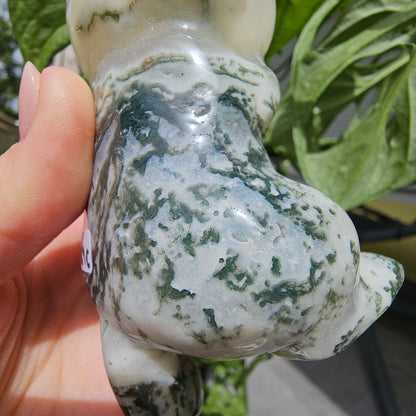 Moss Agate Cat (lying on its back)